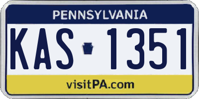 PA license plate KAS1351