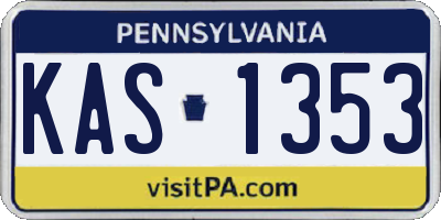 PA license plate KAS1353