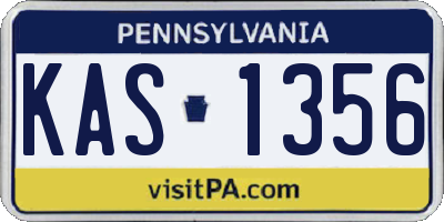 PA license plate KAS1356