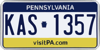 PA license plate KAS1357