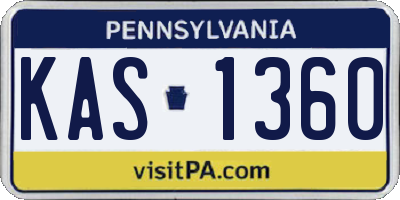 PA license plate KAS1360