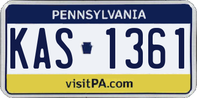 PA license plate KAS1361