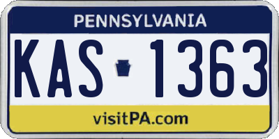 PA license plate KAS1363