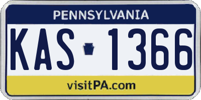 PA license plate KAS1366