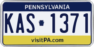 PA license plate KAS1371