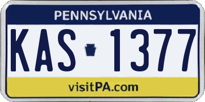 PA license plate KAS1377