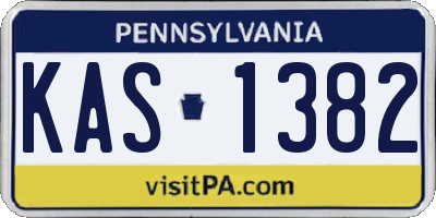 PA license plate KAS1382