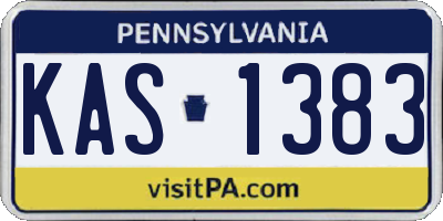 PA license plate KAS1383
