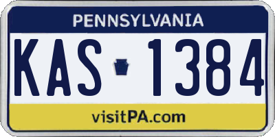 PA license plate KAS1384