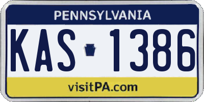 PA license plate KAS1386