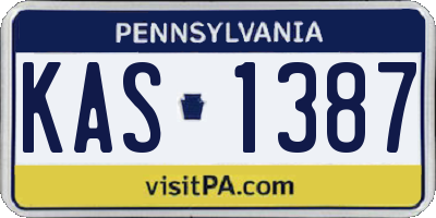 PA license plate KAS1387