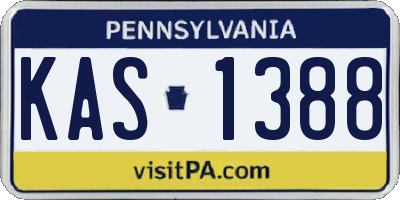 PA license plate KAS1388