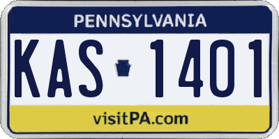 PA license plate KAS1401