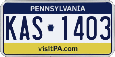 PA license plate KAS1403