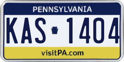 PA license plate KAS1404