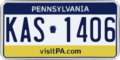 PA license plate KAS1406