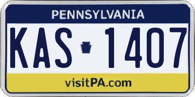 PA license plate KAS1407
