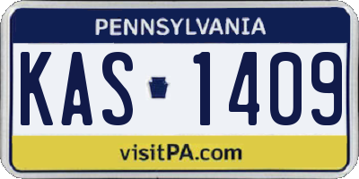 PA license plate KAS1409