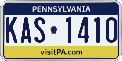 PA license plate KAS1410