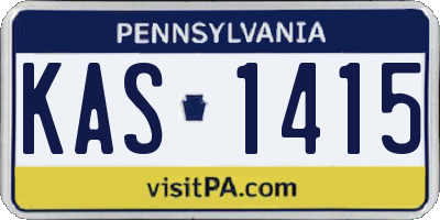 PA license plate KAS1415