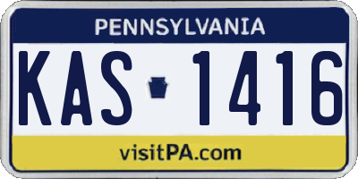 PA license plate KAS1416