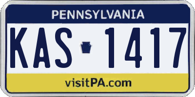 PA license plate KAS1417