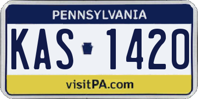 PA license plate KAS1420