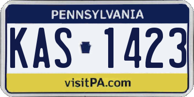 PA license plate KAS1423