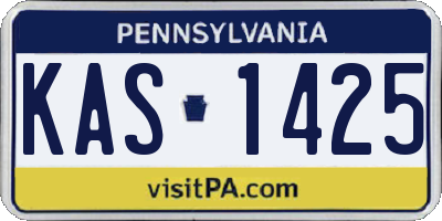 PA license plate KAS1425