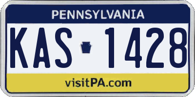 PA license plate KAS1428
