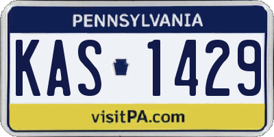 PA license plate KAS1429