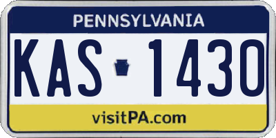 PA license plate KAS1430