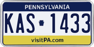 PA license plate KAS1433