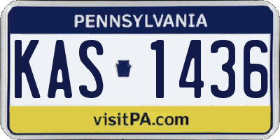 PA license plate KAS1436