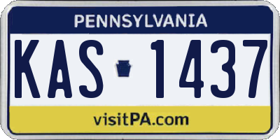PA license plate KAS1437