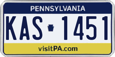PA license plate KAS1451