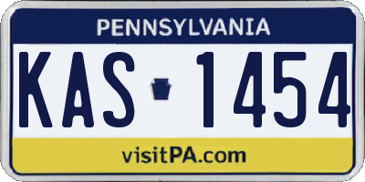 PA license plate KAS1454