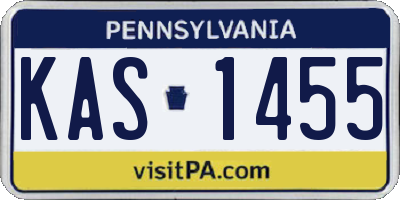 PA license plate KAS1455