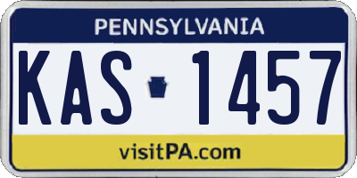 PA license plate KAS1457