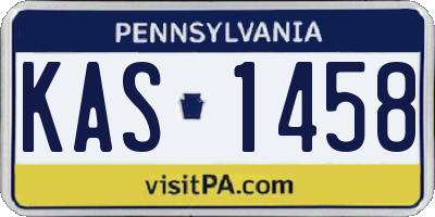 PA license plate KAS1458