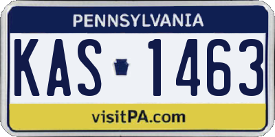 PA license plate KAS1463