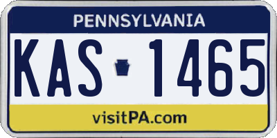 PA license plate KAS1465