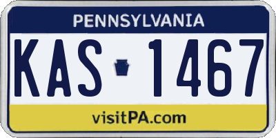 PA license plate KAS1467