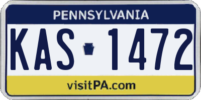 PA license plate KAS1472