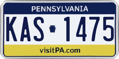 PA license plate KAS1475