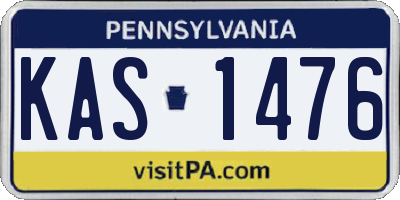 PA license plate KAS1476