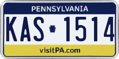 PA license plate KAS1514