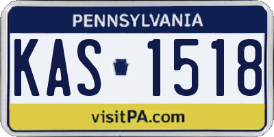 PA license plate KAS1518