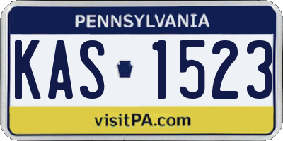 PA license plate KAS1523