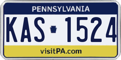 PA license plate KAS1524